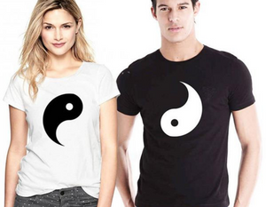Black and White Yin Yang Couple Shirts