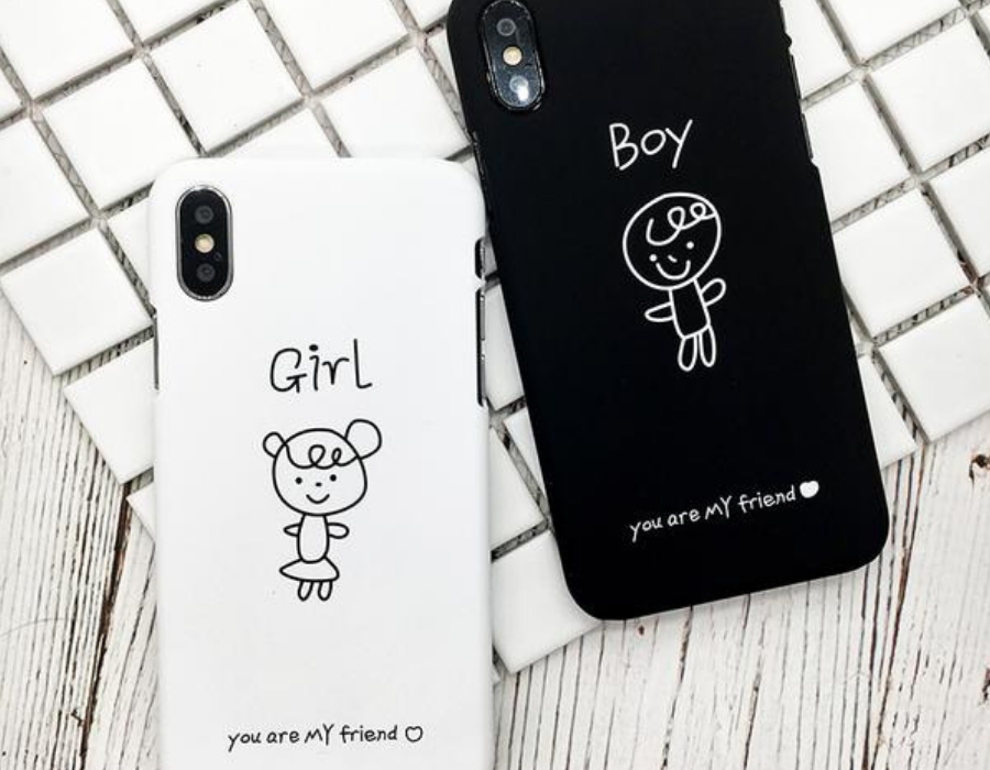 Lovely Boy and Girl Cartoon Couples Phone Case