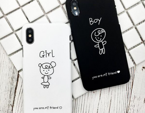 Lovely Boy and Girl Cartoon Couples Phone Case
