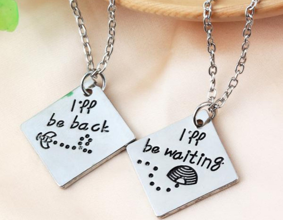 Long Distance Relationship I'll be back I'll be waiting Couple Necklace