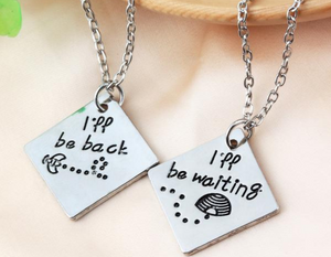 Long Distance Relationship I'll be back I'll be waiting Couple Necklace