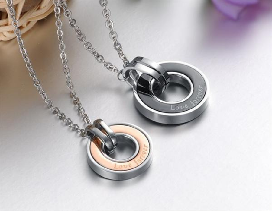 Love Forever Round Couple Necklace