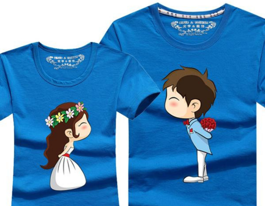 Couples Matching Printed T- Shirt For Men And Women In Assorted Colors