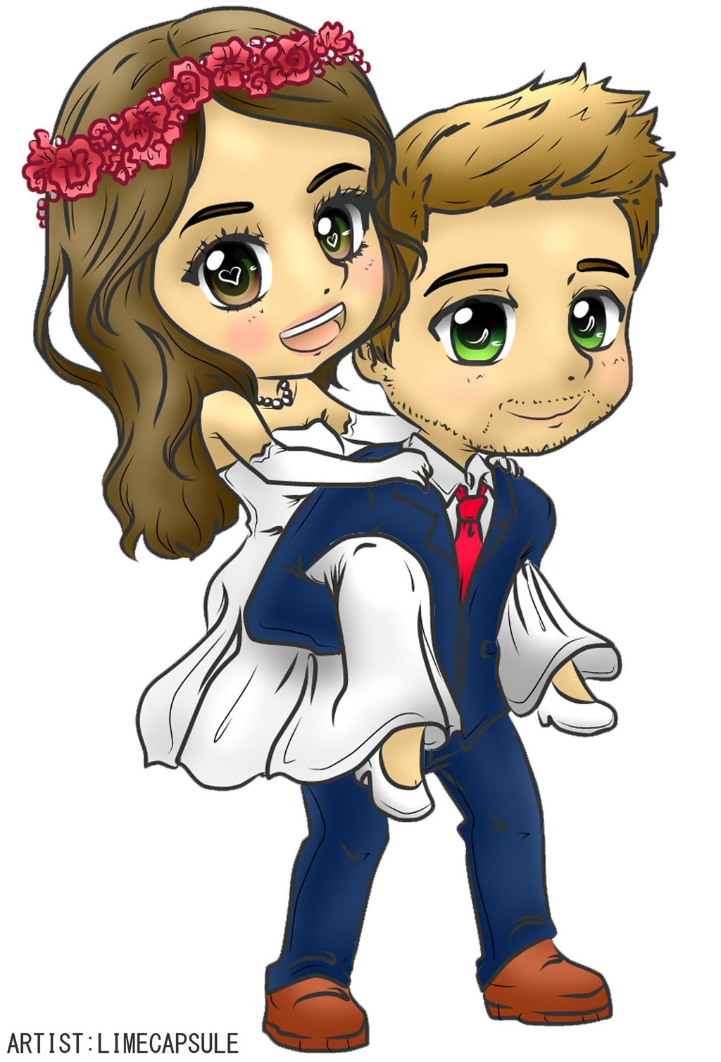 Couple Photo Art - We Will Draw Your Photo as a CHIBI ART - Basic Color Only
