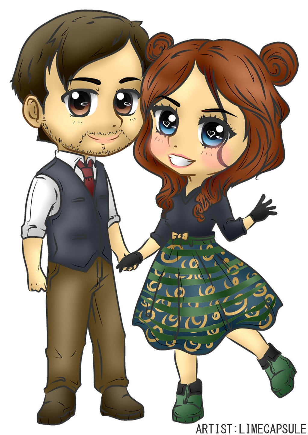 Couple Art Photo - We Will Draw Your Photo as CHIBI ART - Full Coloured