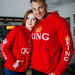 Red - King Queen Hoodies - Valentine's Day Special