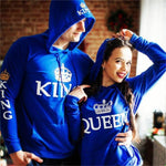 Blue - King Queen Hoodies - Valentine's Day Special
