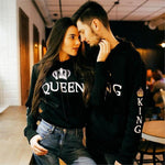 Black - King Queen Hoodies - Valentine's Day Special