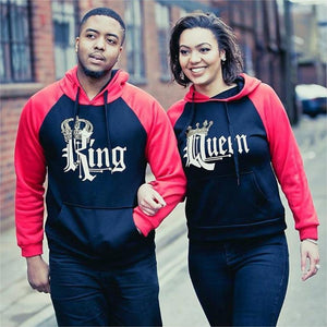 King and queen 2025 hoodies red and black