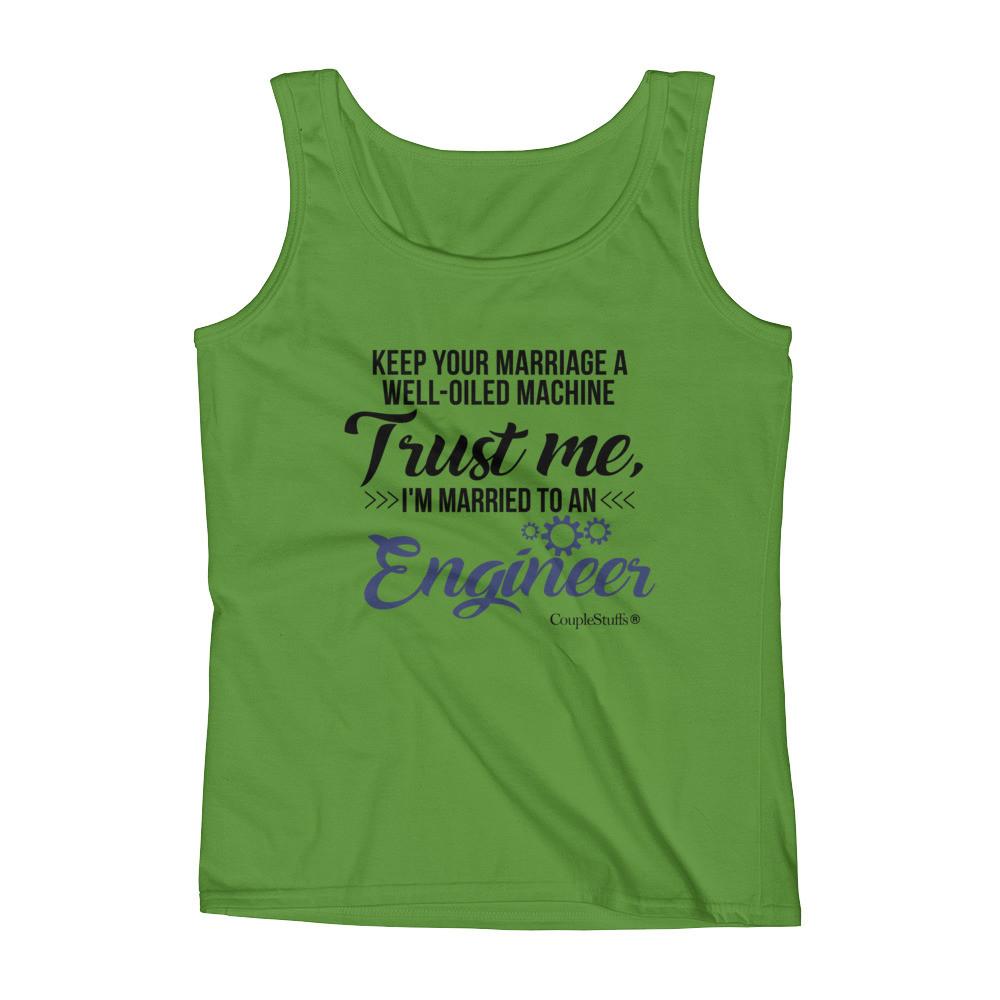 "Original Women's Sleeveless Top Tank Shirt Apparel "I'm Married To An Engineer"