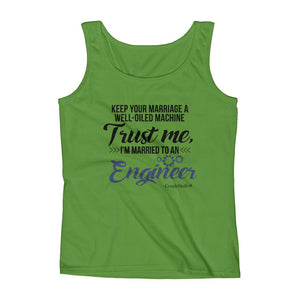 "Original Women's Sleeveless Top Tank Shirt Apparel "I'm Married To An Engineer"