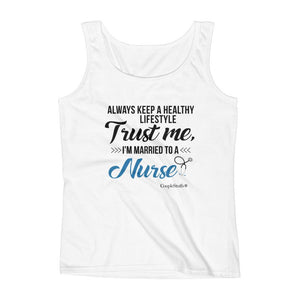 "Original Women's Sleeveless Top Tank Shirt Apparel "I'm Married To A Nurse"