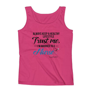 "Original Women's Sleeveless Top Tank Shirt Apparel "I'm Married To A Nurse"