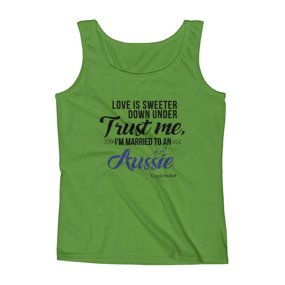 "Original Women's Sleeveless Top Tank Shirt Apparel "I'm Married To An Aussie"