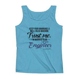 "Original Women's Sleeveless Top Tank Shirt Apparel "I'm Married To An Engineer"