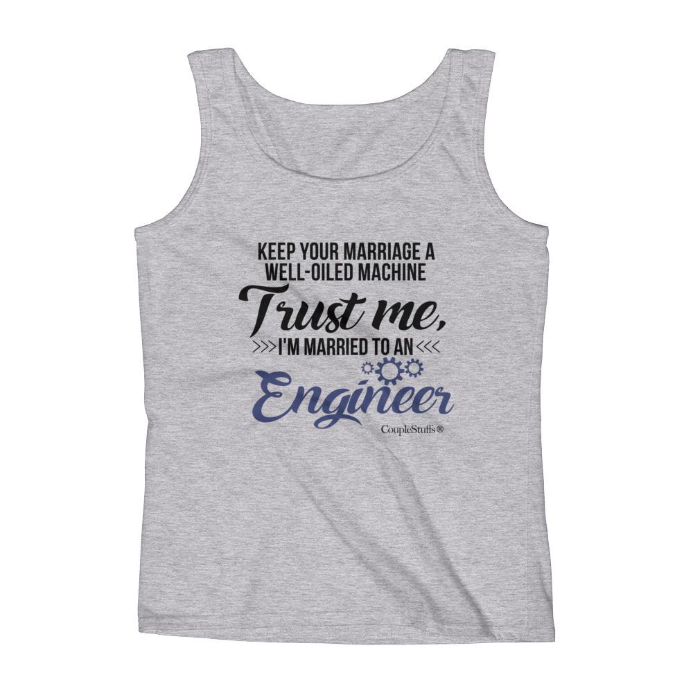 "Original Women's Sleeveless Top Tank Shirt Apparel "I'm Married To An Engineer"