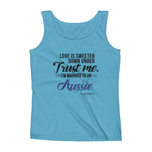 "Original Women's Sleeveless Top Tank Shirt Apparel "I'm Married To An Aussie"