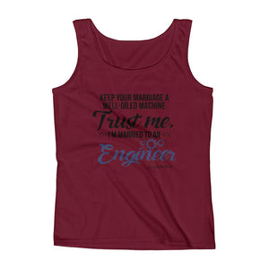 "Original Women's Sleeveless Top Tank Shirt Apparel "I'm Married To An Engineer"