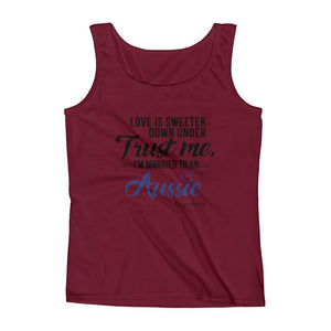 "Original Women's Sleeveless Top Tank Shirt Apparel "I'm Married To An Aussie"