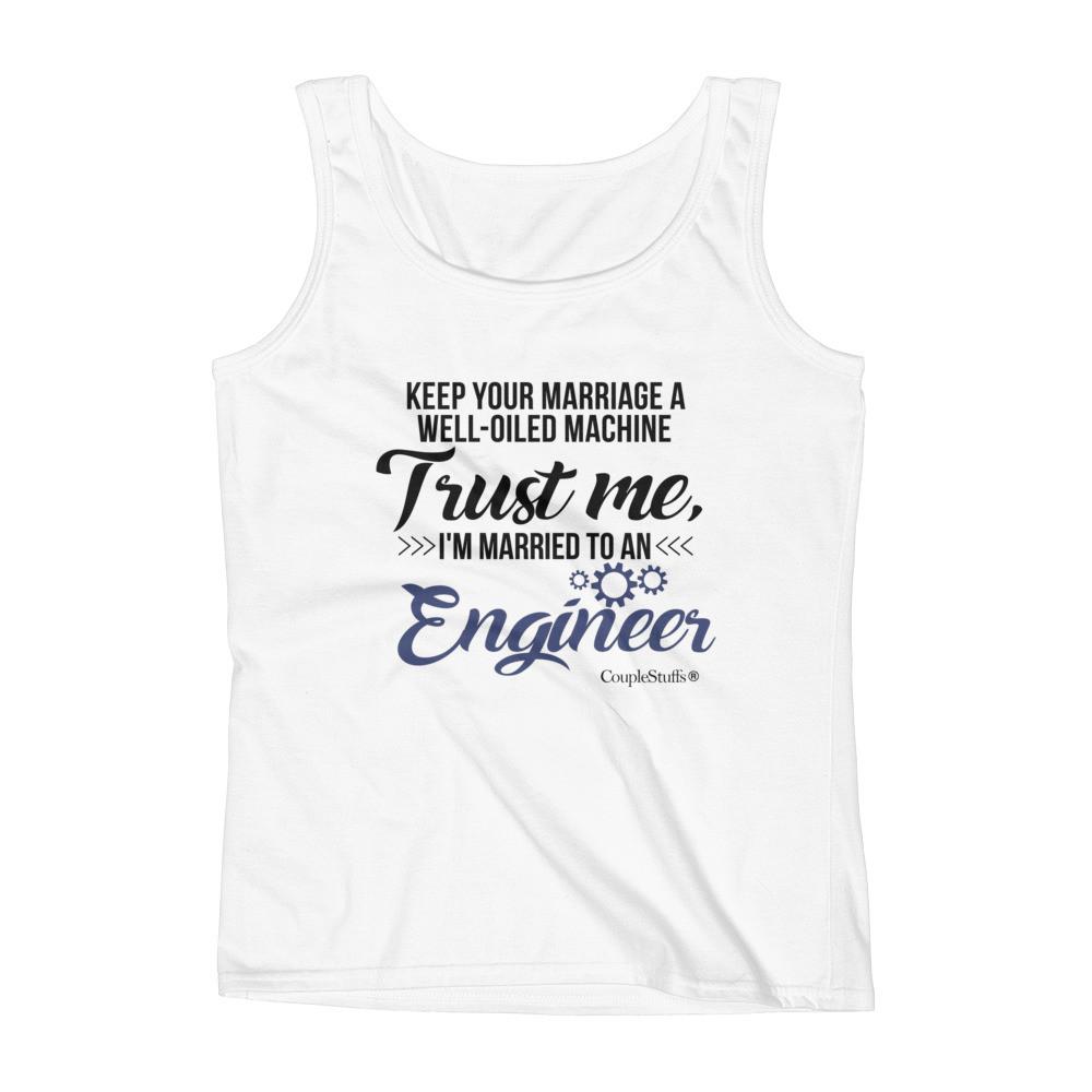 "Original Women's Sleeveless Top Tank Shirt Apparel "I'm Married To An Engineer"