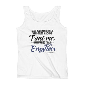 "Original Women's Sleeveless Top Tank Shirt Apparel "I'm Married To An Engineer"