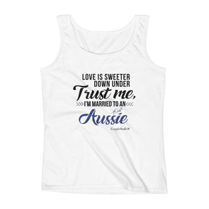 "Original Women's Sleeveless Top Tank Shirt Apparel "I'm Married To An Aussie"