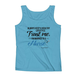 "Original Women's Sleeveless Top Tank Shirt Apparel "I'm Married To A Nurse"