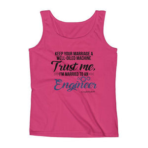 "Original Women's Sleeveless Top Tank Shirt Apparel "I'm Married To An Engineer"