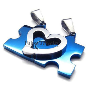 Heart Puzzle Couple Necklace