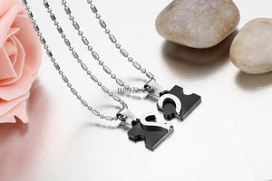 Heart Puzzle Couple Necklace