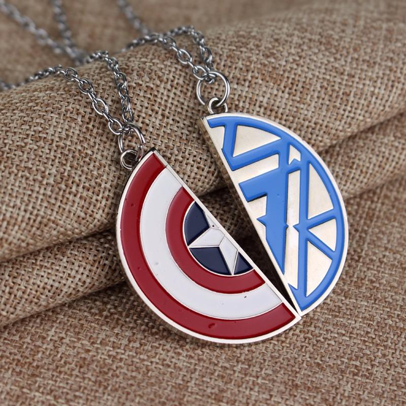 Marvel Captain America Civil War Shield Logo Couple Necklace