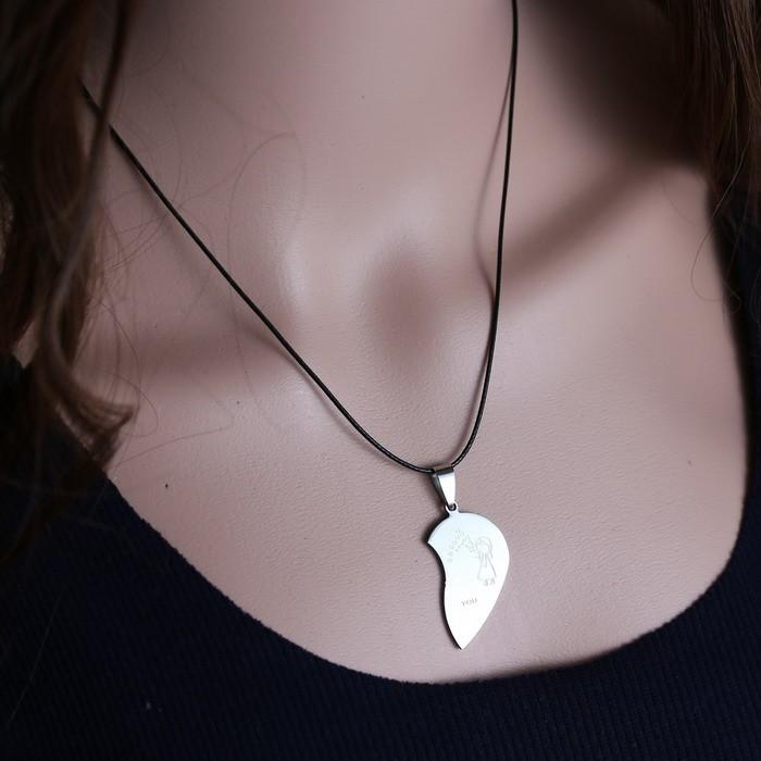 Love You Heart Couple Necklace