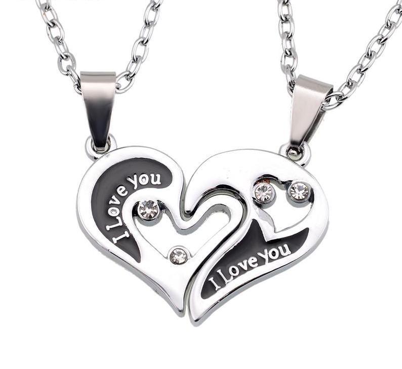 I Love You Heart Couple Necklace