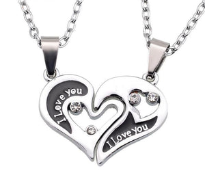 I Love You Heart Couple Necklace