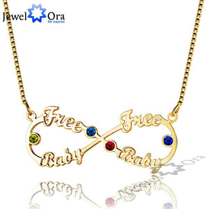 DIY Christmas Gift Infinity Love Name Engrave Necklace Personalized 925 Sterling Silver Name Necklace (JewelOra NE101635)
