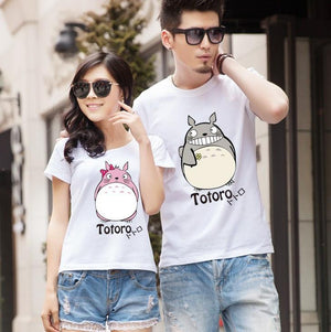 Totoro T shirt For Lovers Couple T shirt Clothing Cartoon Clothes For Men And Women T Shirt women tops for Free Shipping Brazil