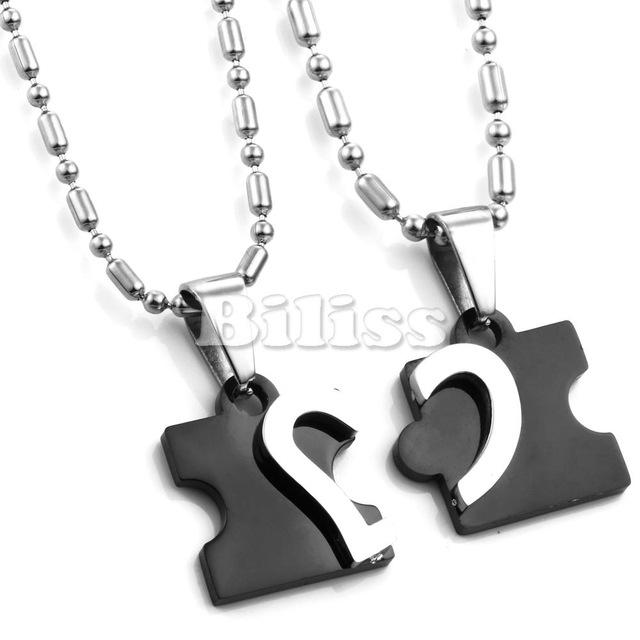 Heart Puzzle Couple Necklace