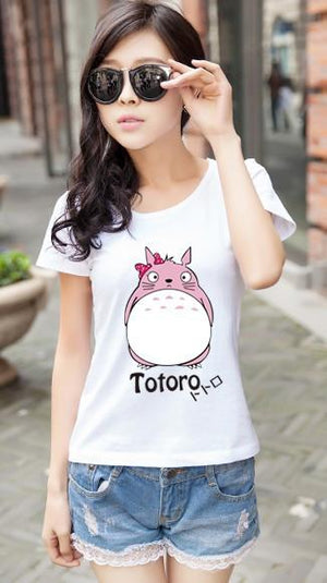 Totoro T shirt For Lovers Couple T shirt Clothing Cartoon Clothes For Men And Women T Shirt women tops for Free Shipping Brazil