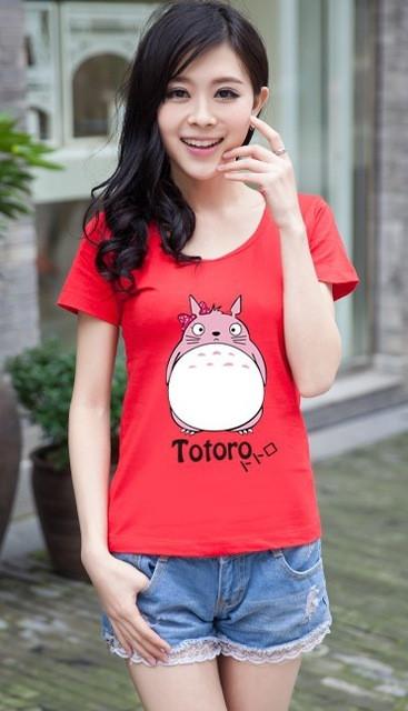 Totoro T shirt For Lovers Couple T shirt Clothing Cartoon Clothes For Men And Women T Shirt women tops for Free Shipping Brazil