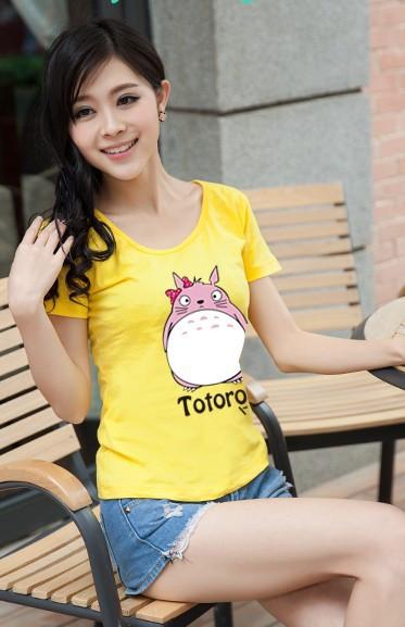 Totoro T shirt For Lovers Couple T shirt Clothing Cartoon Clothes For Men And Women T Shirt women tops for Free Shipping Brazil