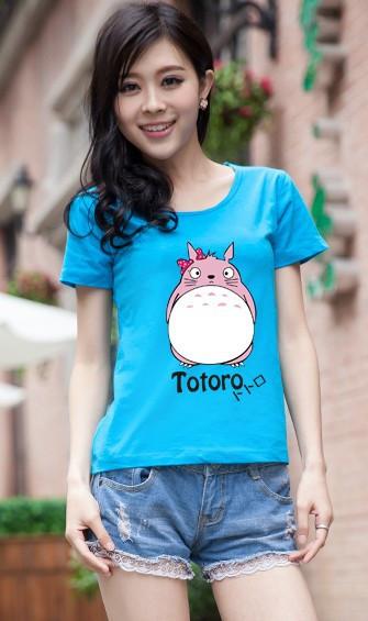 Totoro T shirt For Lovers Couple T shirt Clothing Cartoon Clothes For Men And Women T Shirt women tops for Free Shipping Brazil