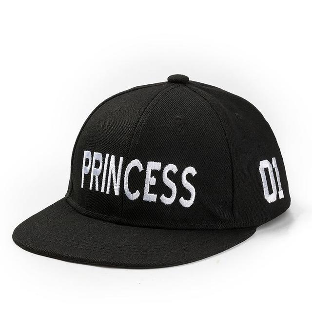 PRINCE PRINCESS Embroidery Couple Caps