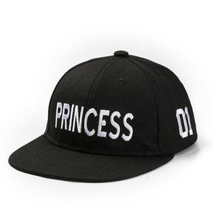 PRINCE PRINCESS Embroidery Couple Caps