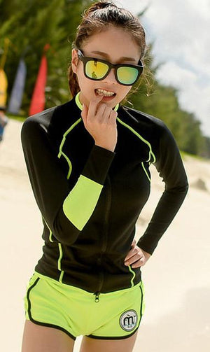 Swimming Suit For Women Rash Guard Rushguard Swim Wear 2017 New Long Sleeve Couple Three Piece Bikini Set Biquini Maillot De