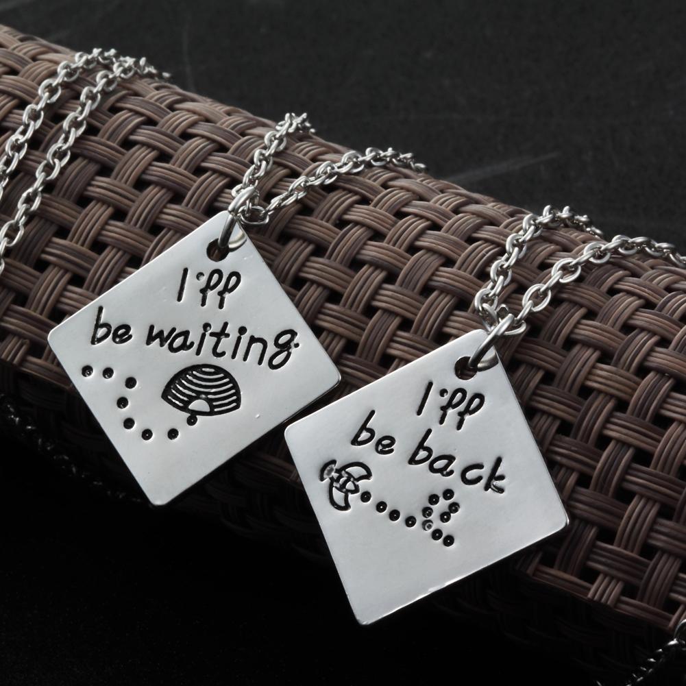 Long Distance Relationship I'll be back I'll be waiting Couple Necklace