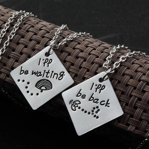 Long Distance Relationship I'll be back I'll be waiting Couple Necklace