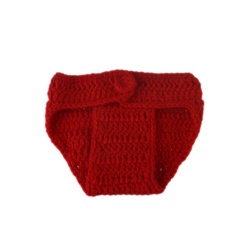 Twin Clothes Unisex Newborn Baby TWINS Photography Props Crochet Baby Earflap Hat & Diaper Set Knitted