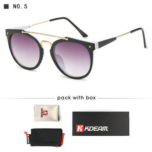 Slim Curved Brow Camouflage Sunglasses Round Vintage Sun Glasses Men Rounded UVA/UVB gafas de sol mujer Couple Eyewear