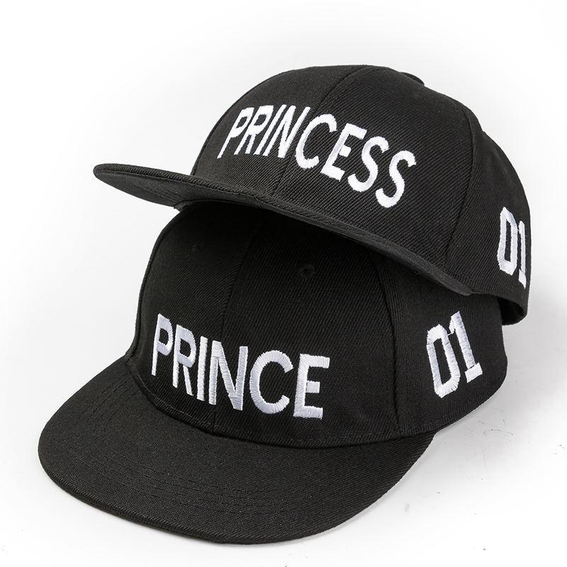 PRINCE PRINCESS Embroidery Couple Caps