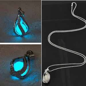 Glow In Dark Teardrop Couple Necklace